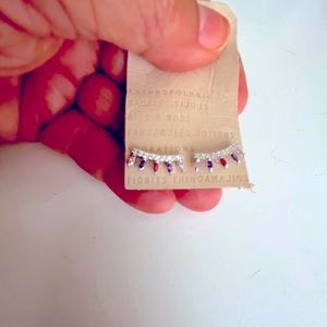 Anthropologie crystal eye lash earrings new